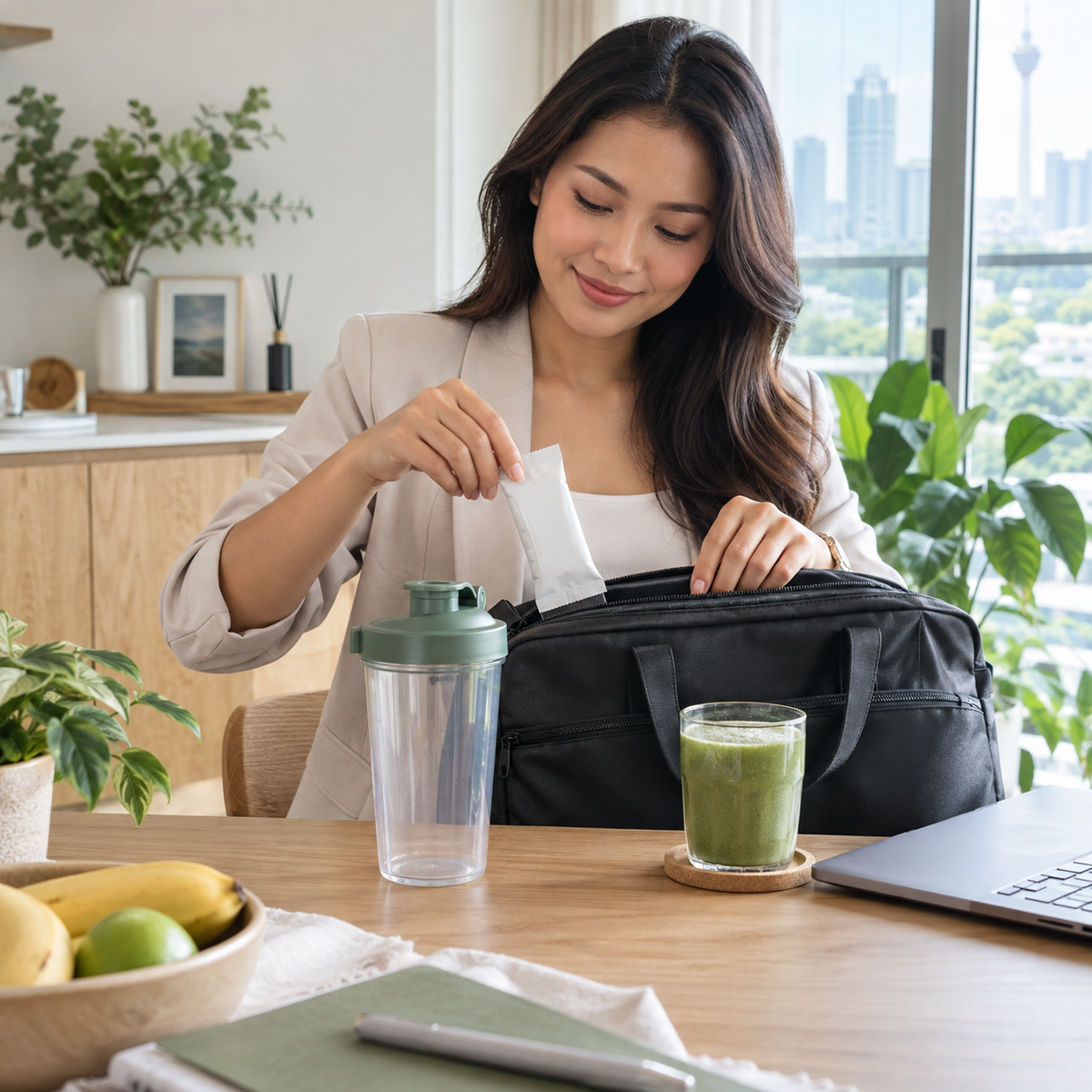 Barley grass powder for work and travel: packing guide